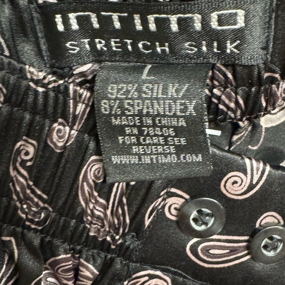 Intimo Black and White Silk Paisley Boxers - Picture 4 of 10